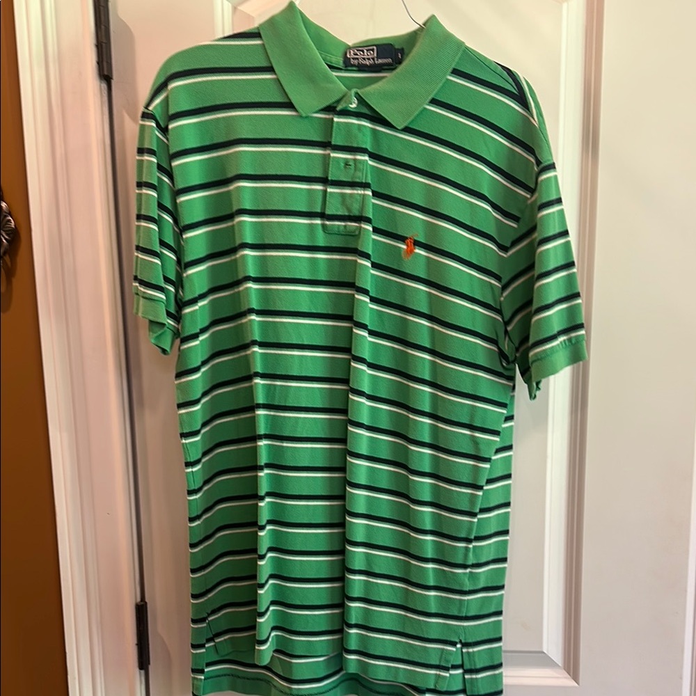 Polo by Ralph Lauren Green Striped Polo Shirt
